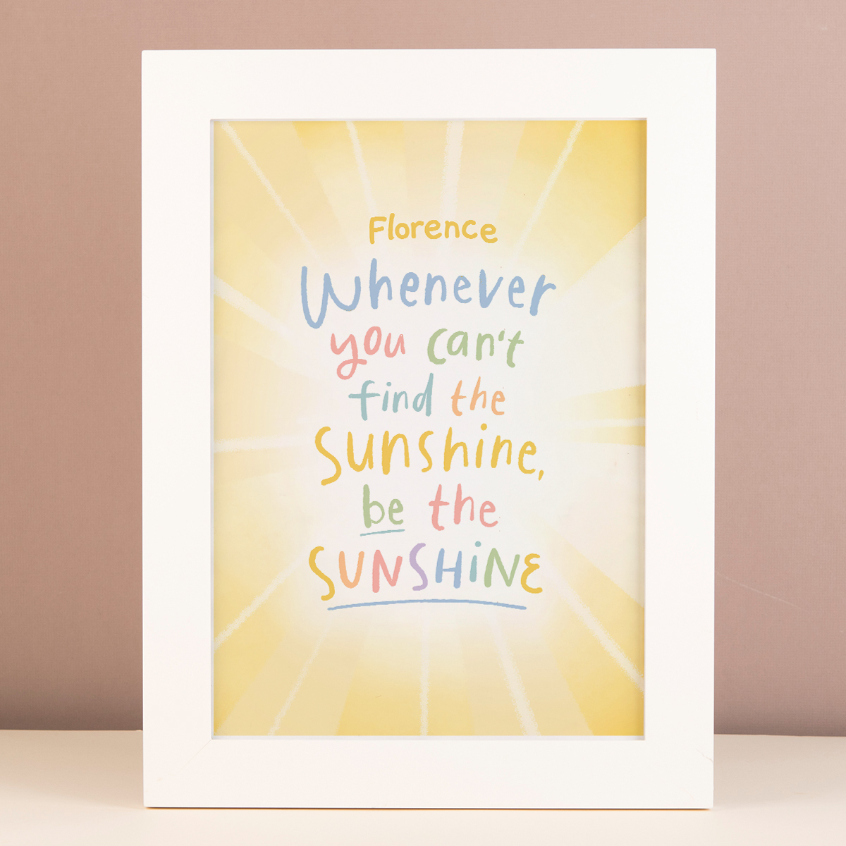 Personalised Be The Sunshine Framed Print