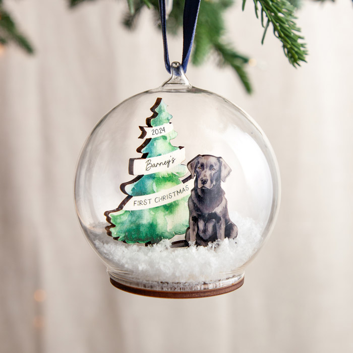 Personalised Dog and Christmas Tree Bauble