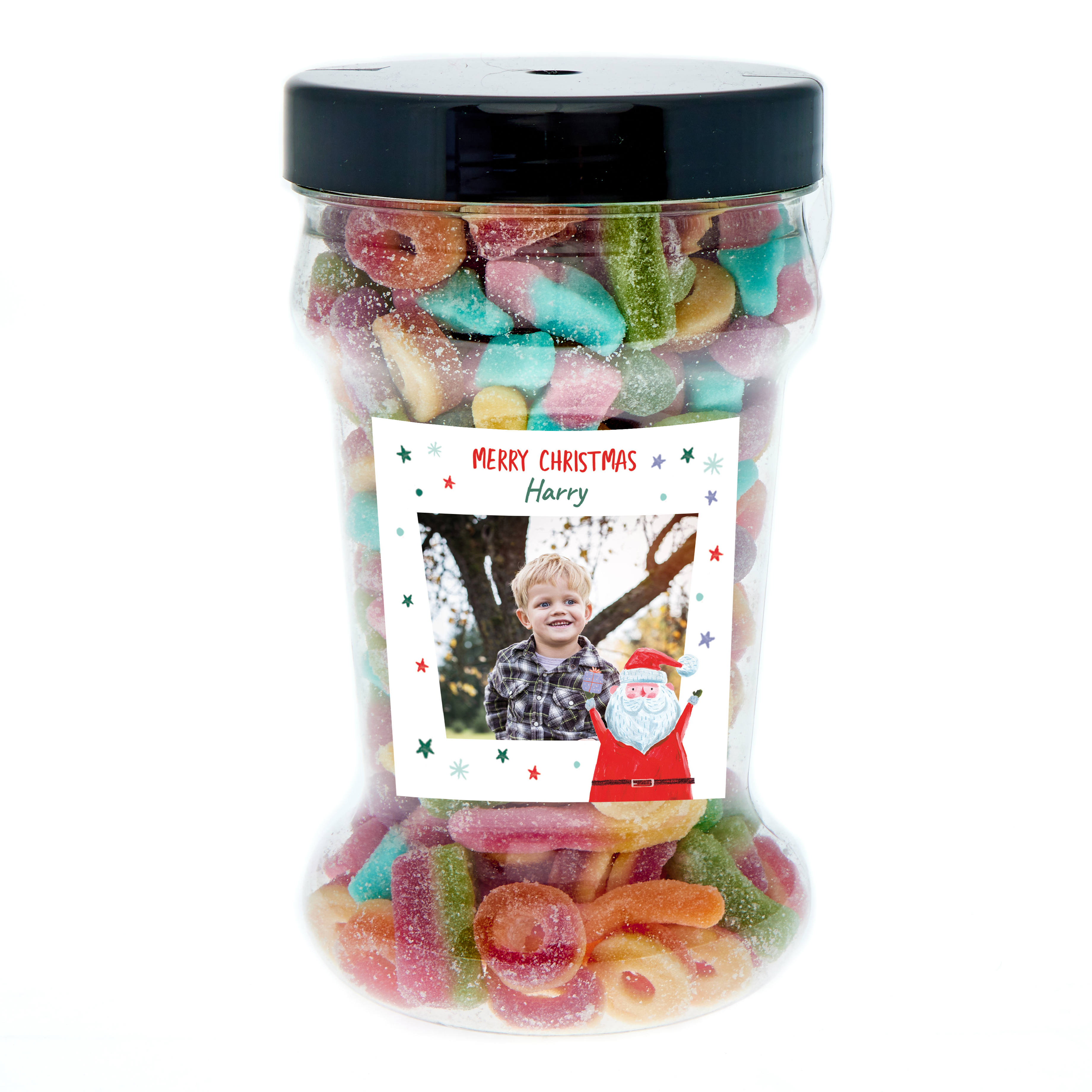 Personalised Fizzy Sweet Tub - Merry Christmas