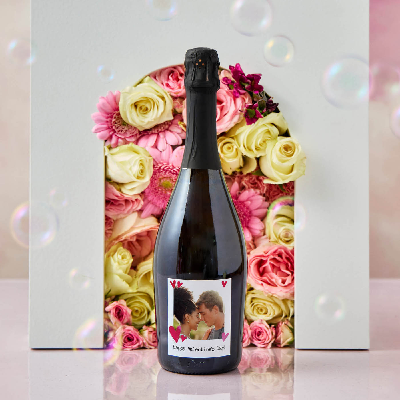 Photo Upload Prosecco - Happy Valentine's Day Hearts