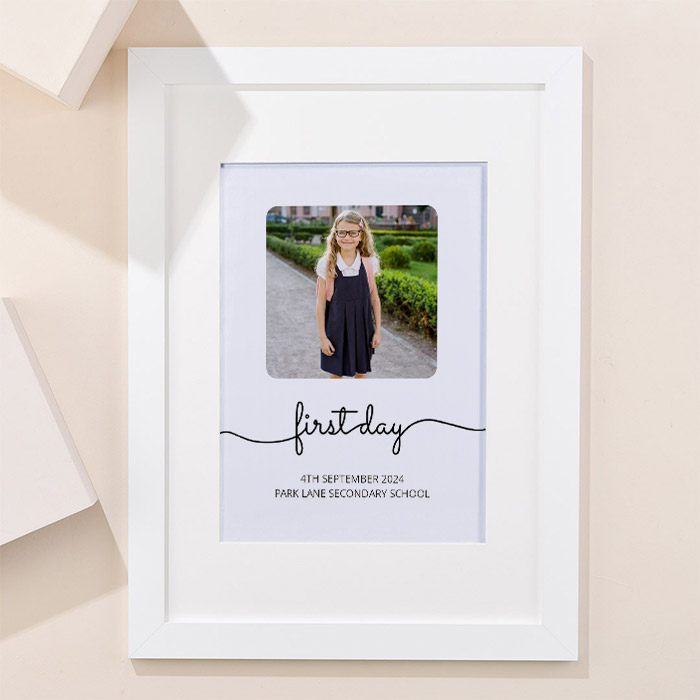 Photo Upload Framed Print - First Day of High School