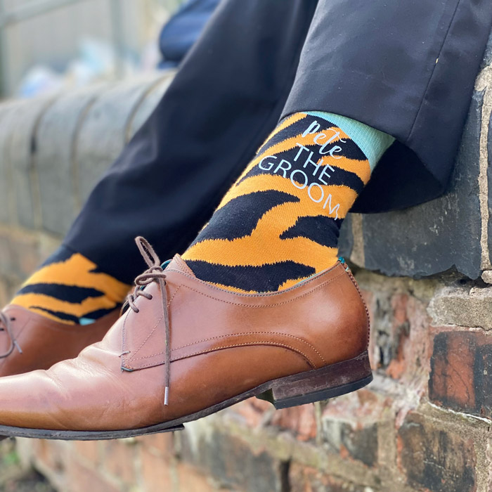 Personalised Tiger Feet Groomsmen Socks