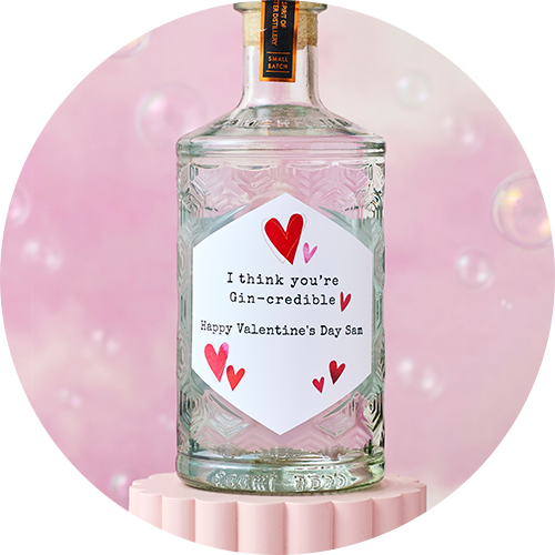 Personalised valentines alcohol