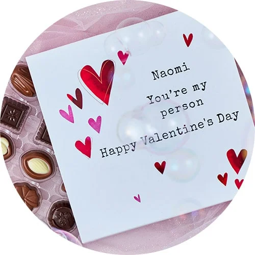 Personalised valentines chocolates